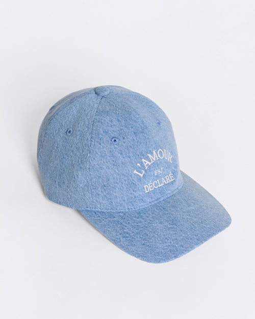 La casquette L'amour est déclaré - denim clair - émoi émoi   - 1 