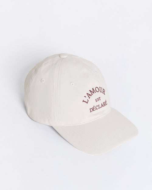 La casquette L'amour est déclaré - ivoire et chocolat - émoi émoi   - 1 