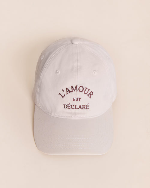 La casquette L'amour est déclaré - ivoire et chocolat - émoi émoi   - 4 