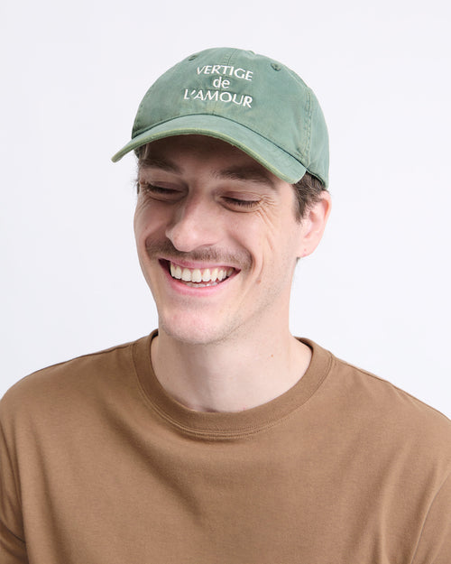 La casquette Vertige de l'amour - garment dye vert - émoi émoi   - 2 