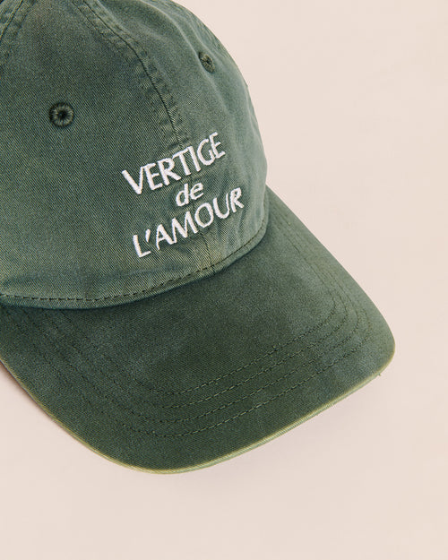 La casquette Vertige de l'amour - garment dye vert - émoi émoi   - 4 
