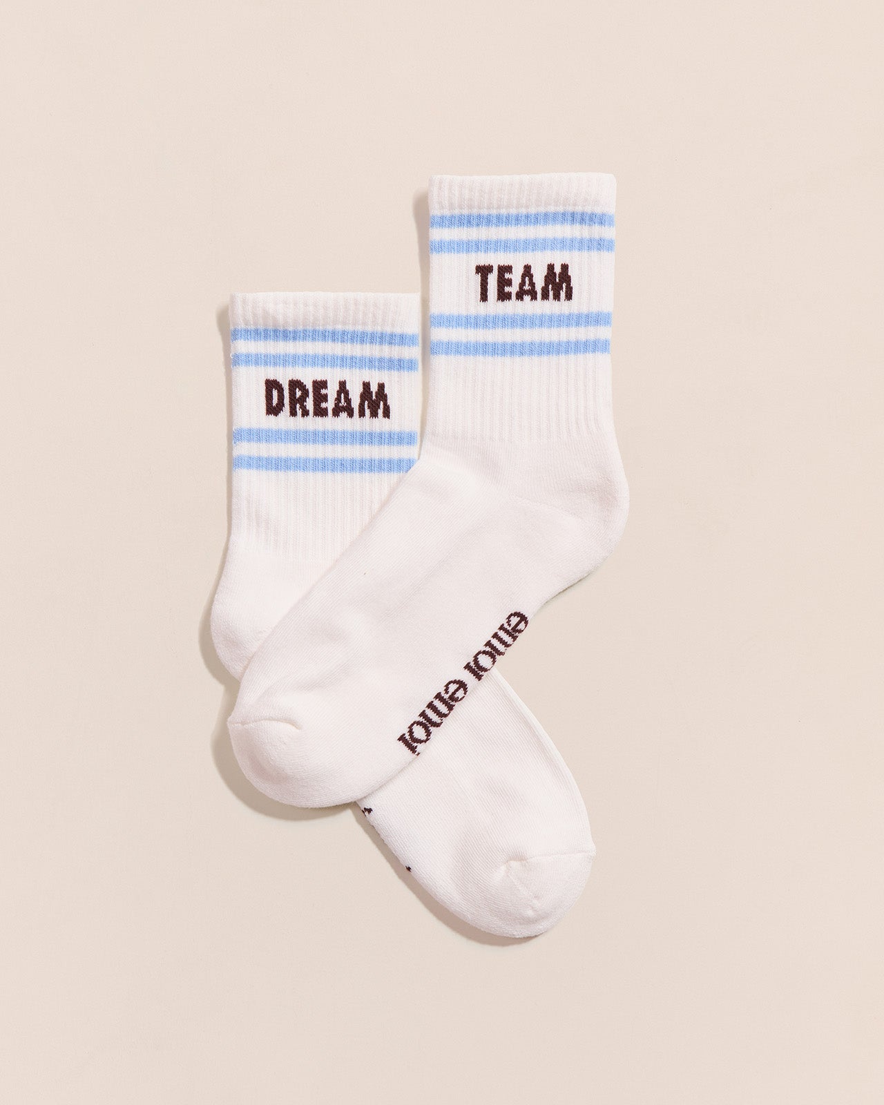 Les chaussettes Dream team - crème et bleu