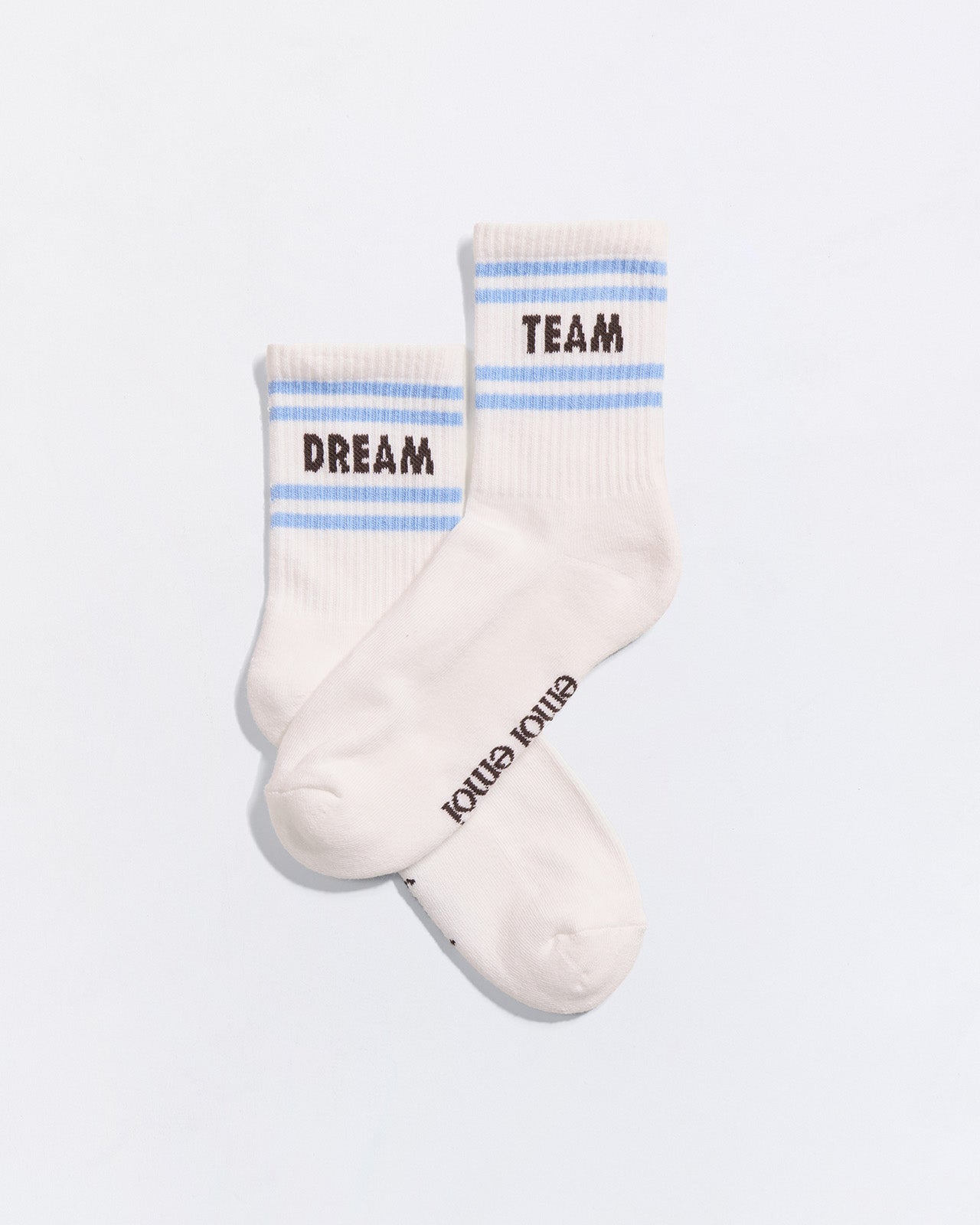 Les chaussettes Dream team - crème et bleu