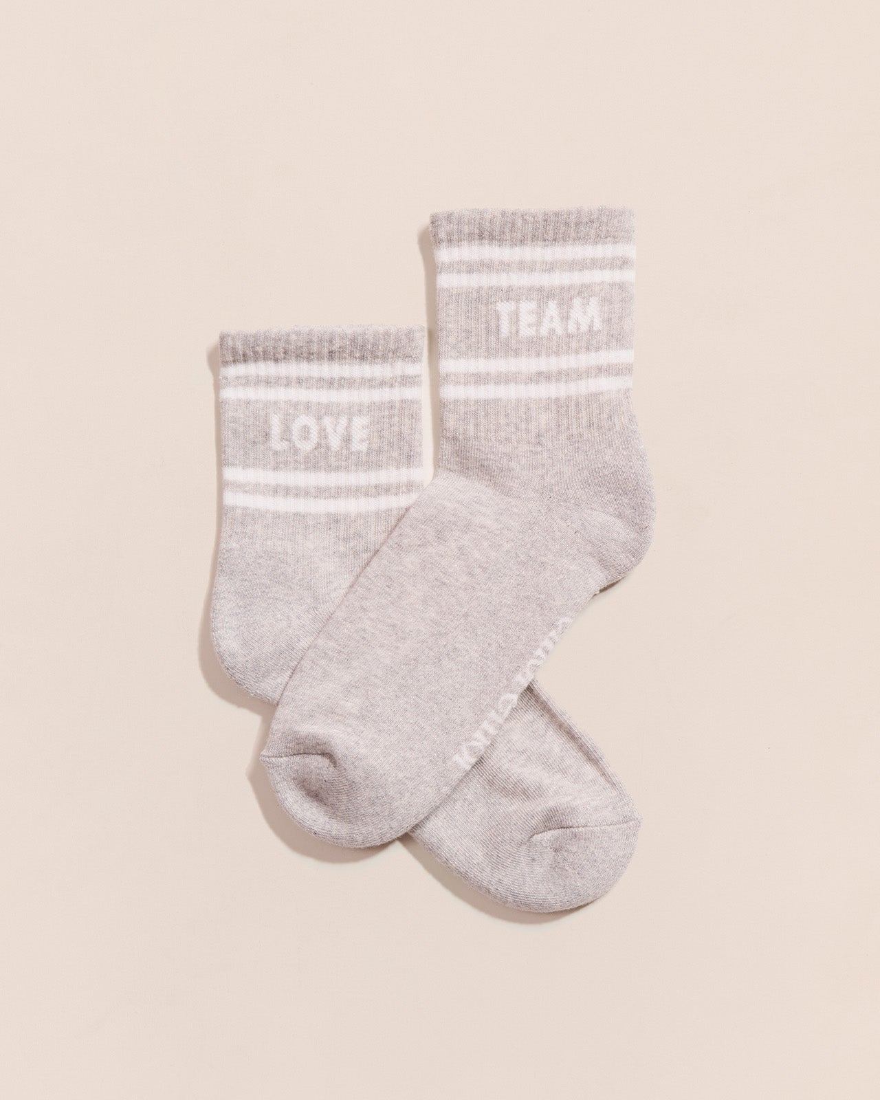 Les chaussettes Love team adulte - gris chiné