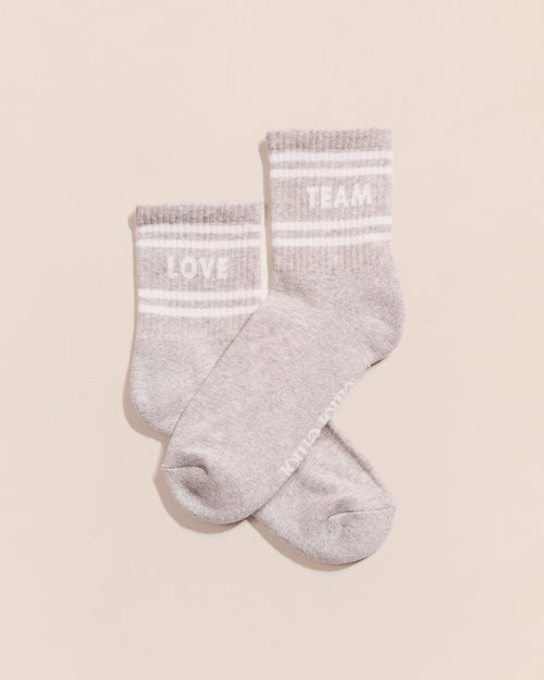 Les chaussettes Love team adulte - gris chiné - émoi émoi   - 1 