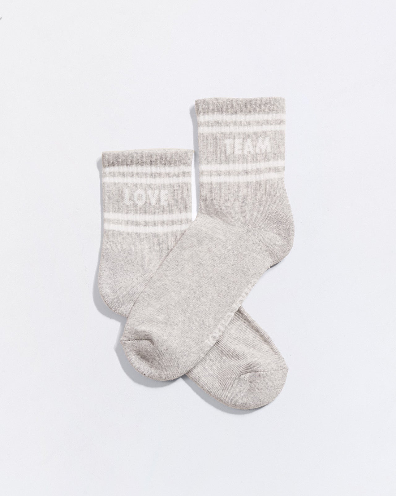 Les chaussettes Love team adulte - gris chiné