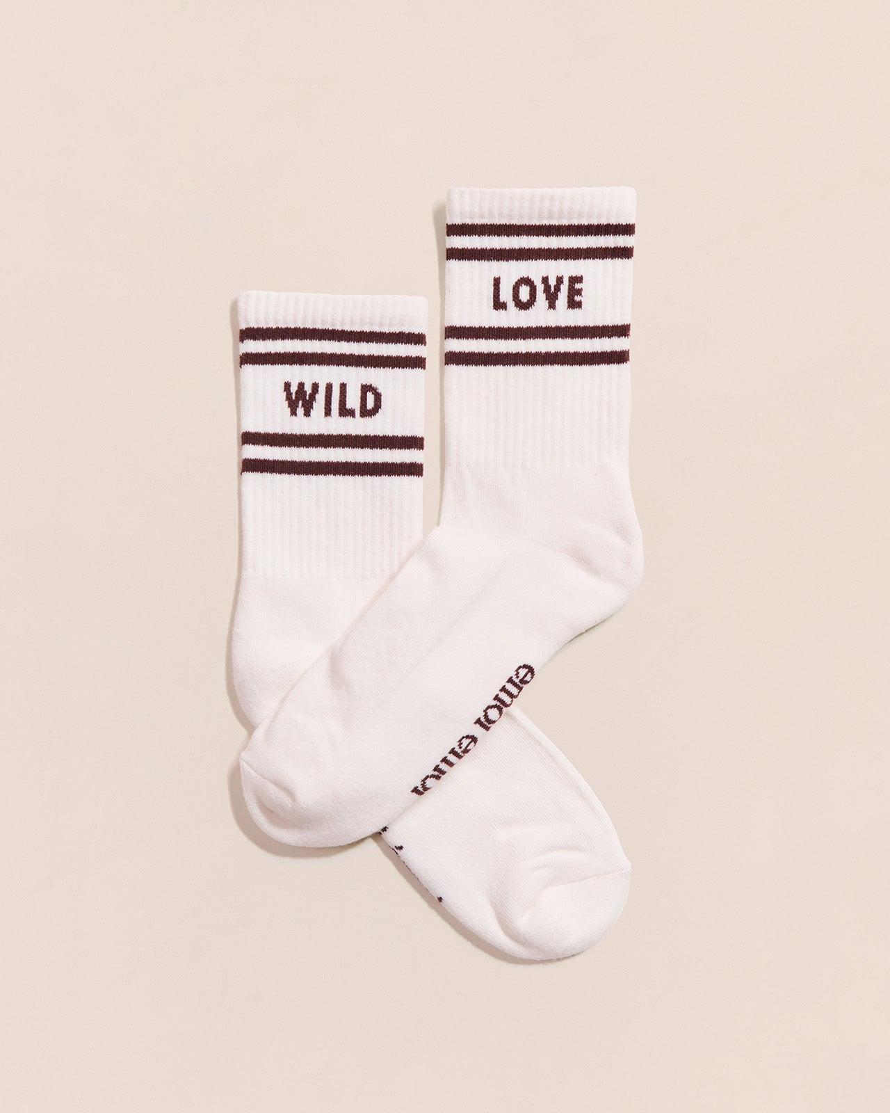 Les chaussettes Wild love adulte - crème et chocolat