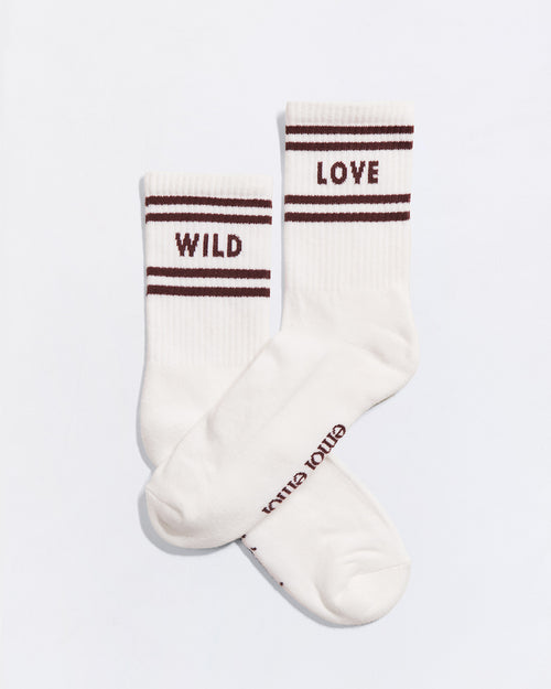 Les chaussettes Wild love adulte - crème et chocolat - émoi émoi   - 1 