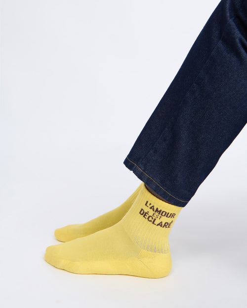 Les chaussettes L'amour est déclaré - jaune - émoi émoi   - 4 