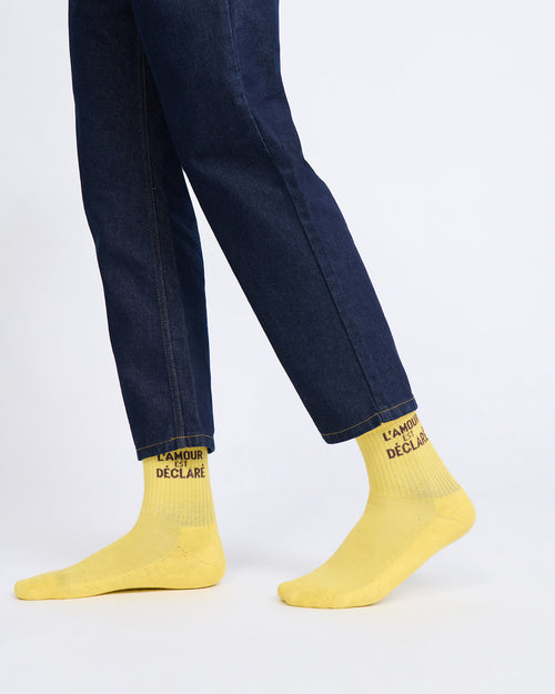 Les chaussettes L'amour est déclaré - jaune - émoi émoi   - 2 