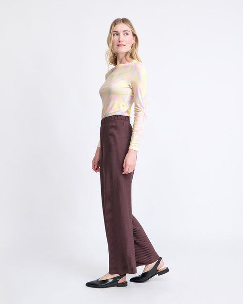Le pantalon plissé Paulina - chocolat - émoi émoi   - 4 