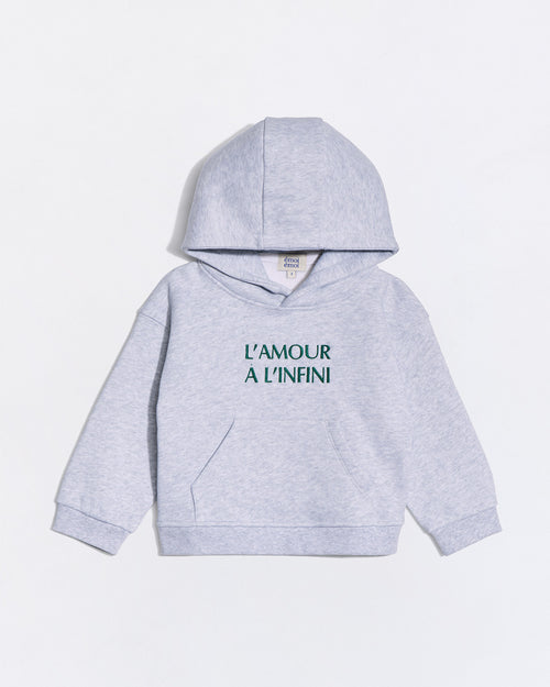 Le hoodie L'amour à l'infini enfant - gris chiné - émoi émoi   - 1 