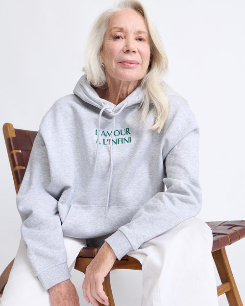 Le hoodie L'amour à l'infini adulte - gris chiné - émoi émoi   - 4 