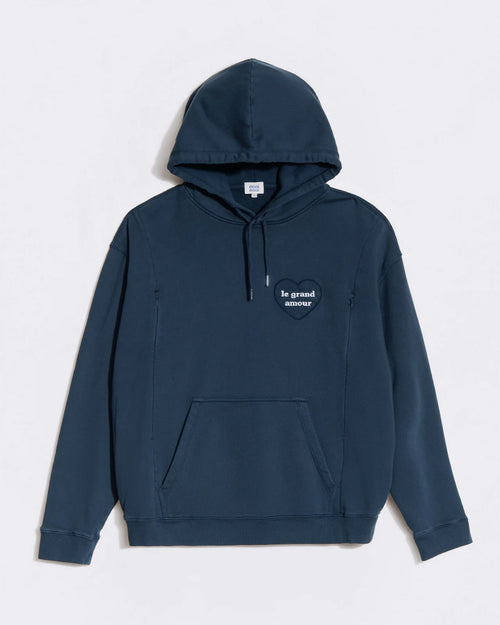 Le hoodie d'allaitement Le grand amour en coton bio - charbon - émoi émoi   - 4 