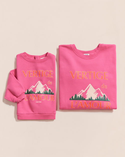 Le duo de sweats Vertige de l'amour en coton bio - garment dye fuschia - émoi émoi   - 2 