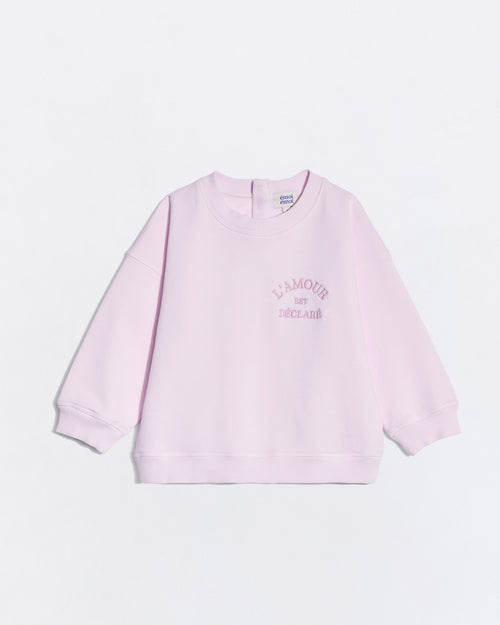 Le sweat L'amour est déclaré enfant - garment dye rose - émoi émoi   - 1 