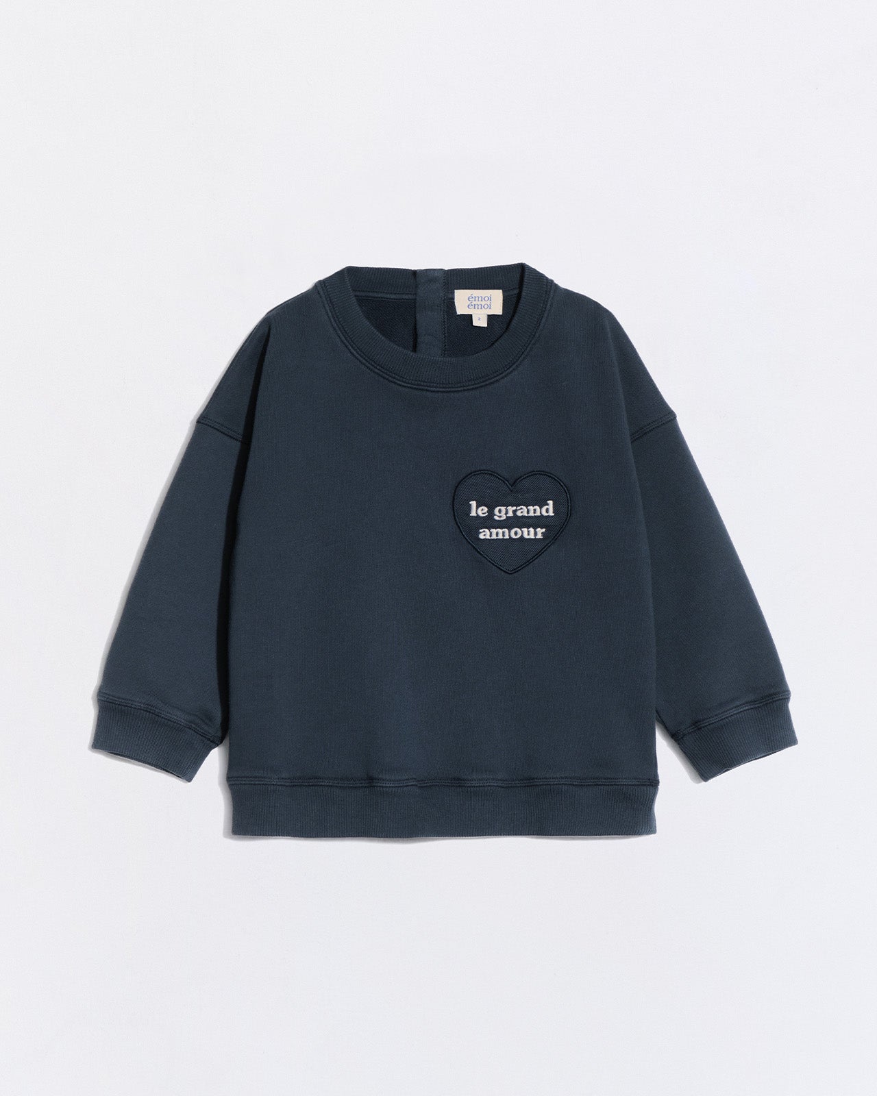 Le sweat Le grand amour enfant en coton bio - charbon - product picture