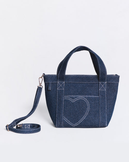 Le sac mini bucket Coeur en denim - émoi émoi   - 4 