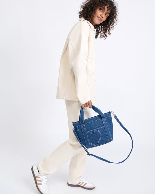 Le sac mini bucket Coeur en denim - émoi émoi   - 2 