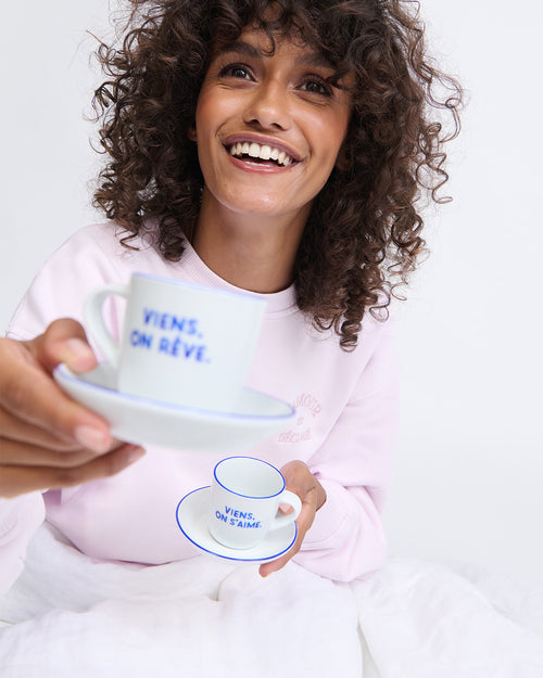 Le set Viens on rêve, viens on s'aime - tasses espresso et sous-tasses - émoi émoi   - 4 