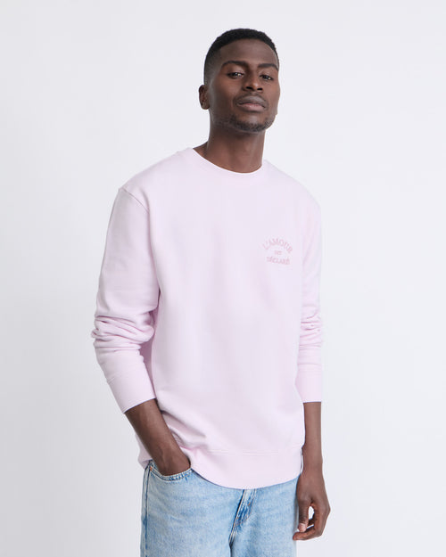 Le sweat L'amour est déclaré homme - garment dye rose - émoi émoi   - 2 