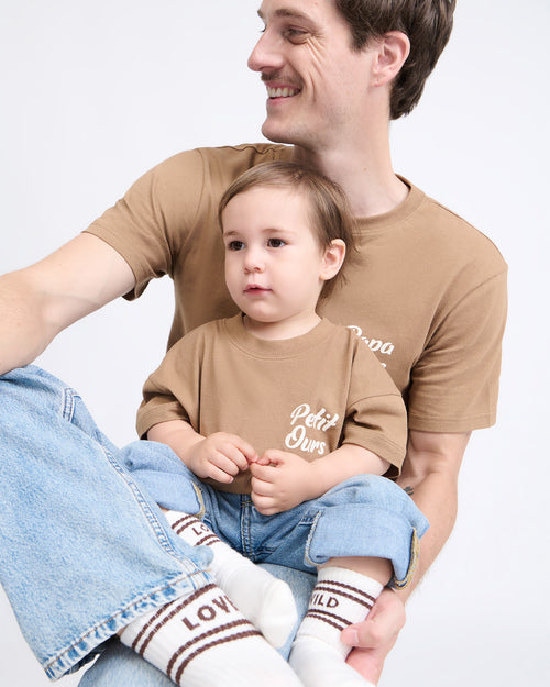 Les chaussettes Wild love adulte - crème et chocolat - émoi émoi   - 2 