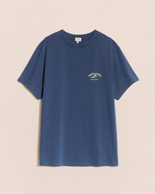 Le t-shirt Papy cool bird en coton bio - bleu lac - émoi émoi   - 1 