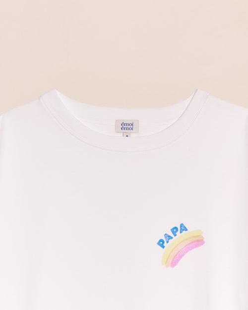 Le t-shirt Papa rainbow en coton bio - blanc - émoi émoi   - 2 