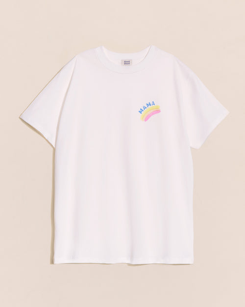 Le t-shirt Mama rainbow en coton bio - blanc - émoi émoi   - 2 