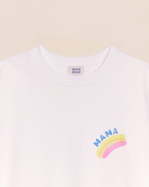 Le t-shirt Mama rainbow en coton bio - blanc - émoi émoi   - 4 