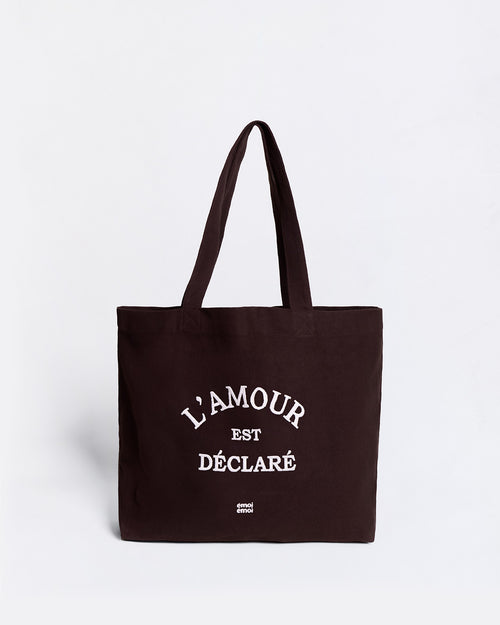 Le cabas brodé L'amour est déclaré - chocolat - émoi émoi   - 4 