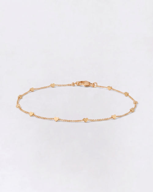 Le bracelet en maille Coeurs doré à l'or fin recyclé 18 carats - émoi émoi   - 1 