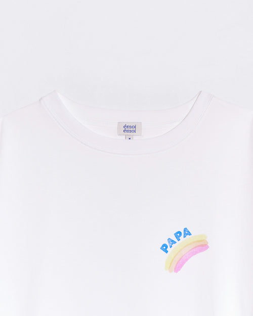 Le t-shirt Papa rainbow en coton bio - blanc - émoi émoi   - 2 