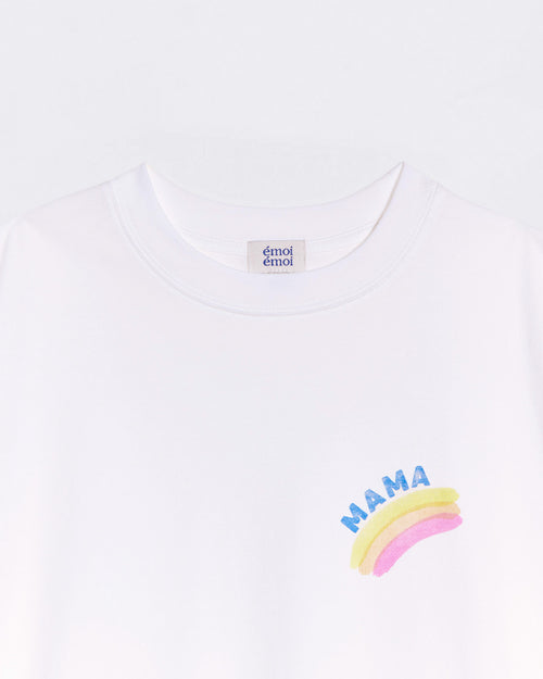 Le t-shirt Mama rainbow en coton bio - blanc - émoi émoi   - 4 