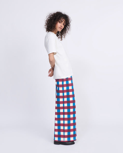 Le pantalon Pauline en coton bio - Garden vichy - émoi émoi   - 1 