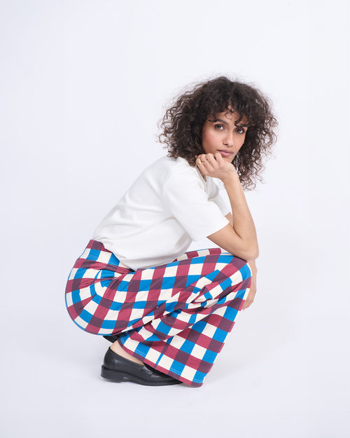 Le pantalon Pauline en coton bio - Garden vichy - émoi émoi   - 2 