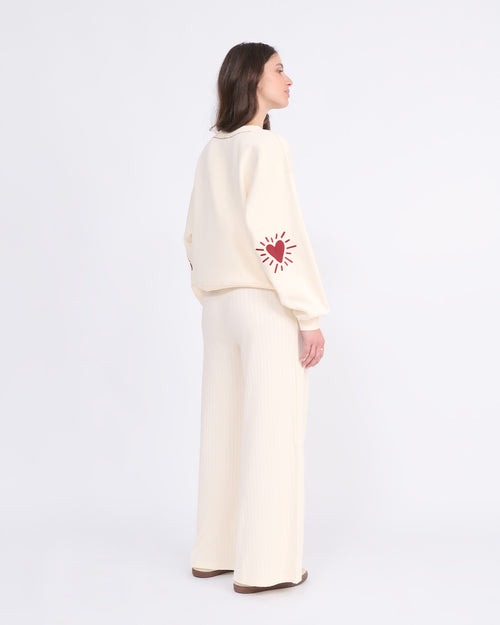 Le pantalon Pauline en coton bio - crème - émoi émoi   - 4 