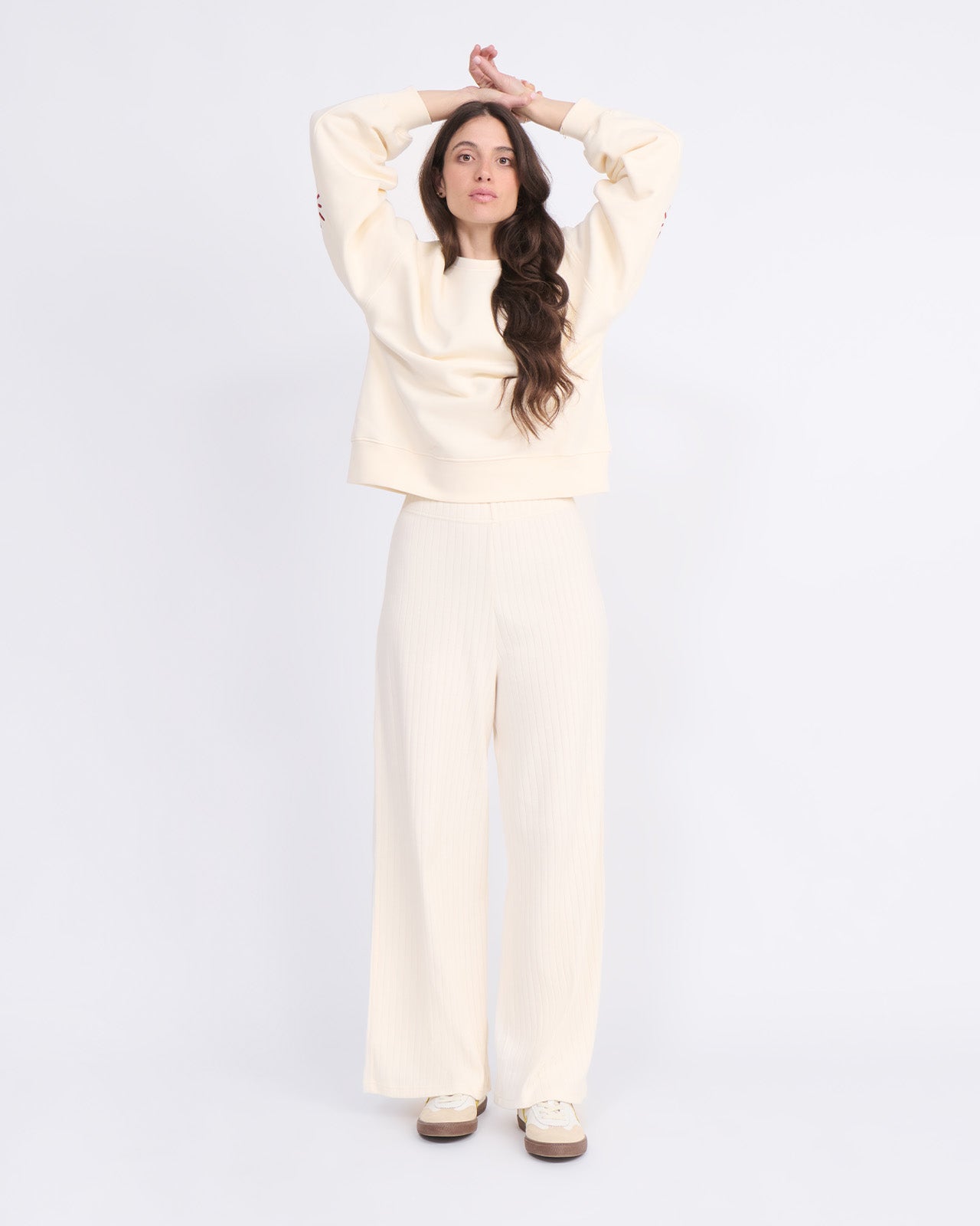 Le pantalon Pauline en coton bio - crème