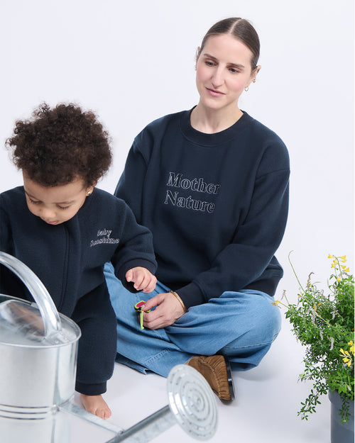 Le duo de sweats Wild kid x Mother nature en polaire recyclée - bleu nuit - émoi émoi   - 1 