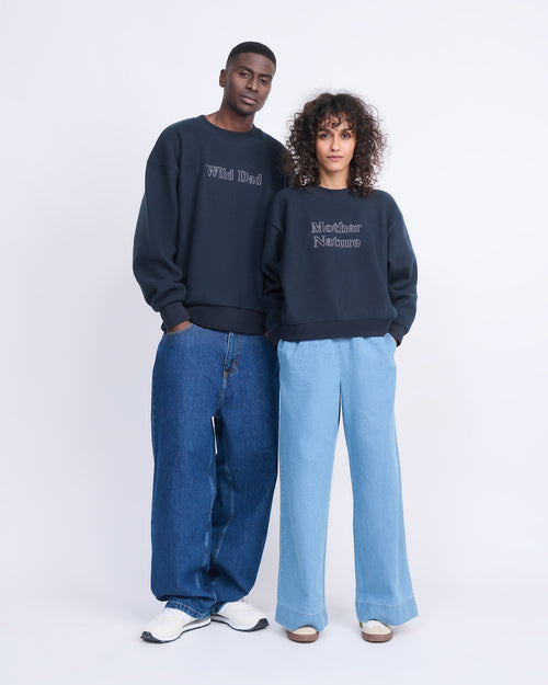 Le sweat Mother nature en polaire recyclée - bleu nuit - émoi émoi   - 2 