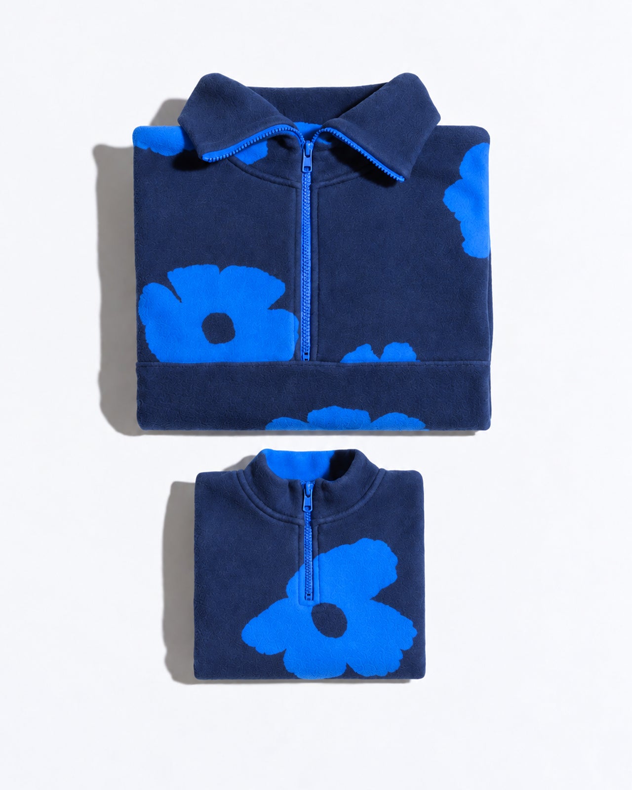 Le duo de sweats en polaire recyclée - Fleurs bleues