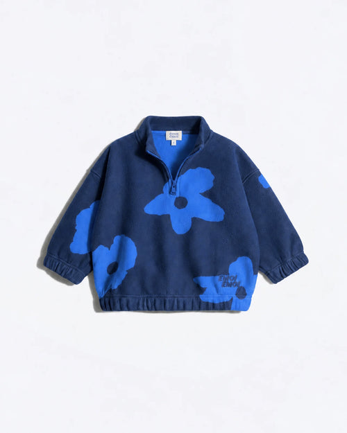 Le duo de sweats en polaire recyclée - Fleurs bleues - émoi émoi   - 2 
