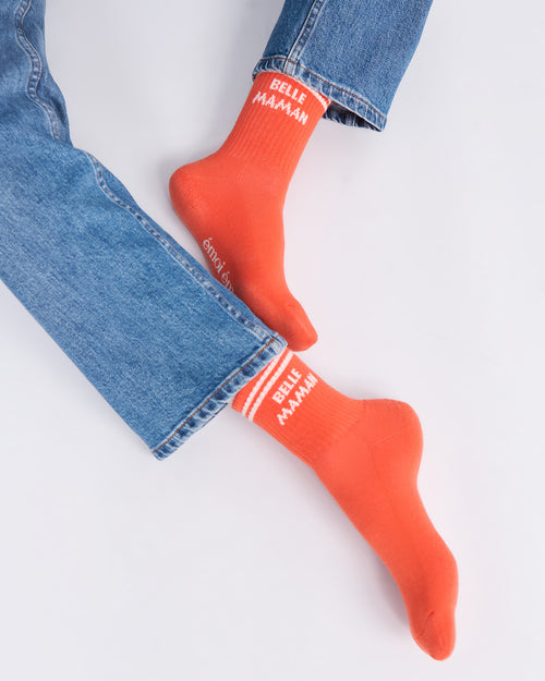 Les chaussettes Belle maman - orange - émoi émoi   - 2 