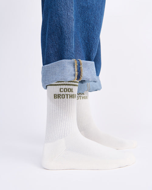 Les chaussettes Cool Brother - crème - émoi émoi   - 2 