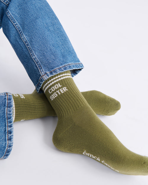 Les chaussettes Cool Sister - kaki - émoi émoi   - 2 