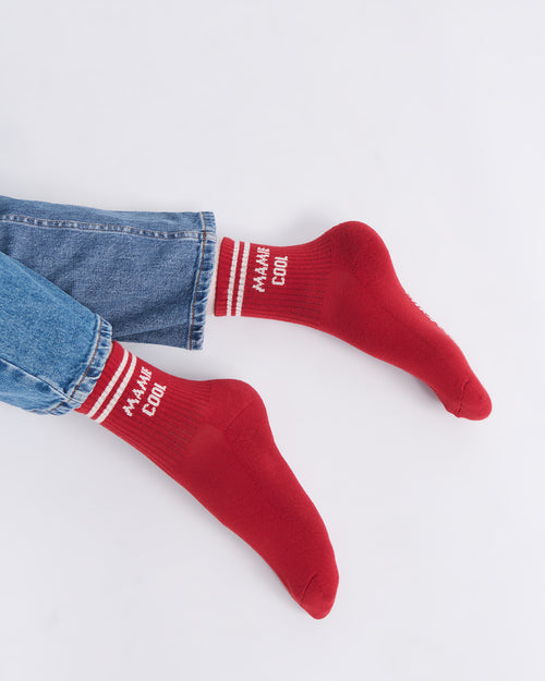Les chaussettes Mamie cool - cranberry - émoi émoi   - 2 