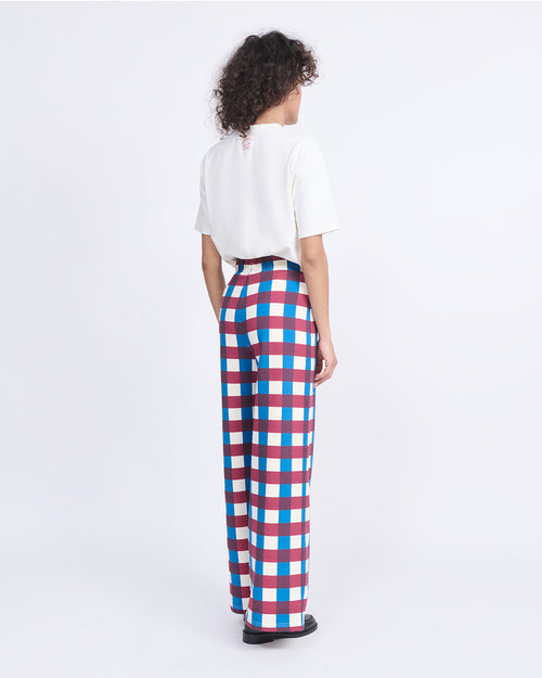 Le pantalon Pauline en coton bio - Garden vichy - émoi émoi   - 4 