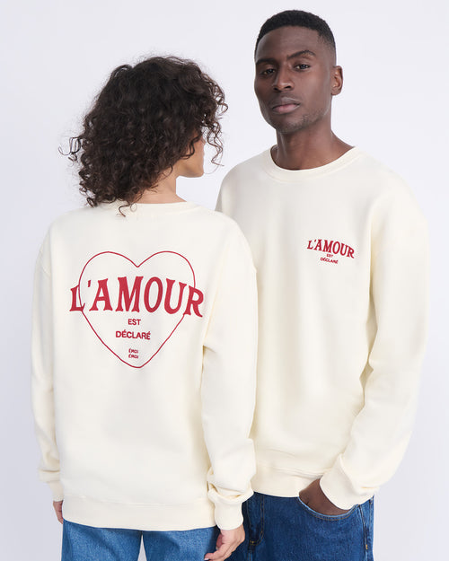 Le sweat L'amour est déclaré adulte - crème - émoi émoi   - 2 