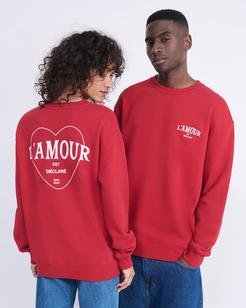 Le sweat L'amour est déclaré adulte - rouge - émoi émoi   - 1 