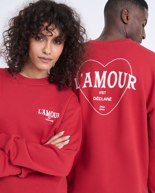 Le sweat L'amour est déclaré adulte - rouge - émoi émoi   - 2 